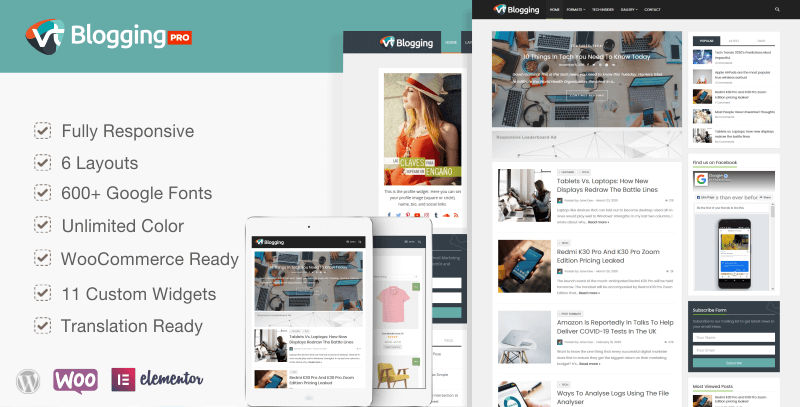 VT Blogging Pro WordPress Theme