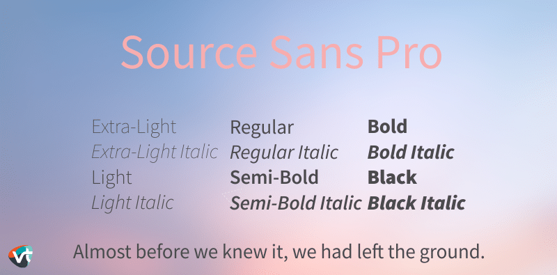 Source Sans Pro Font Family